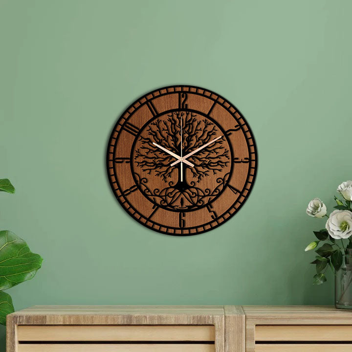 Wood And Metal Wall Clock
