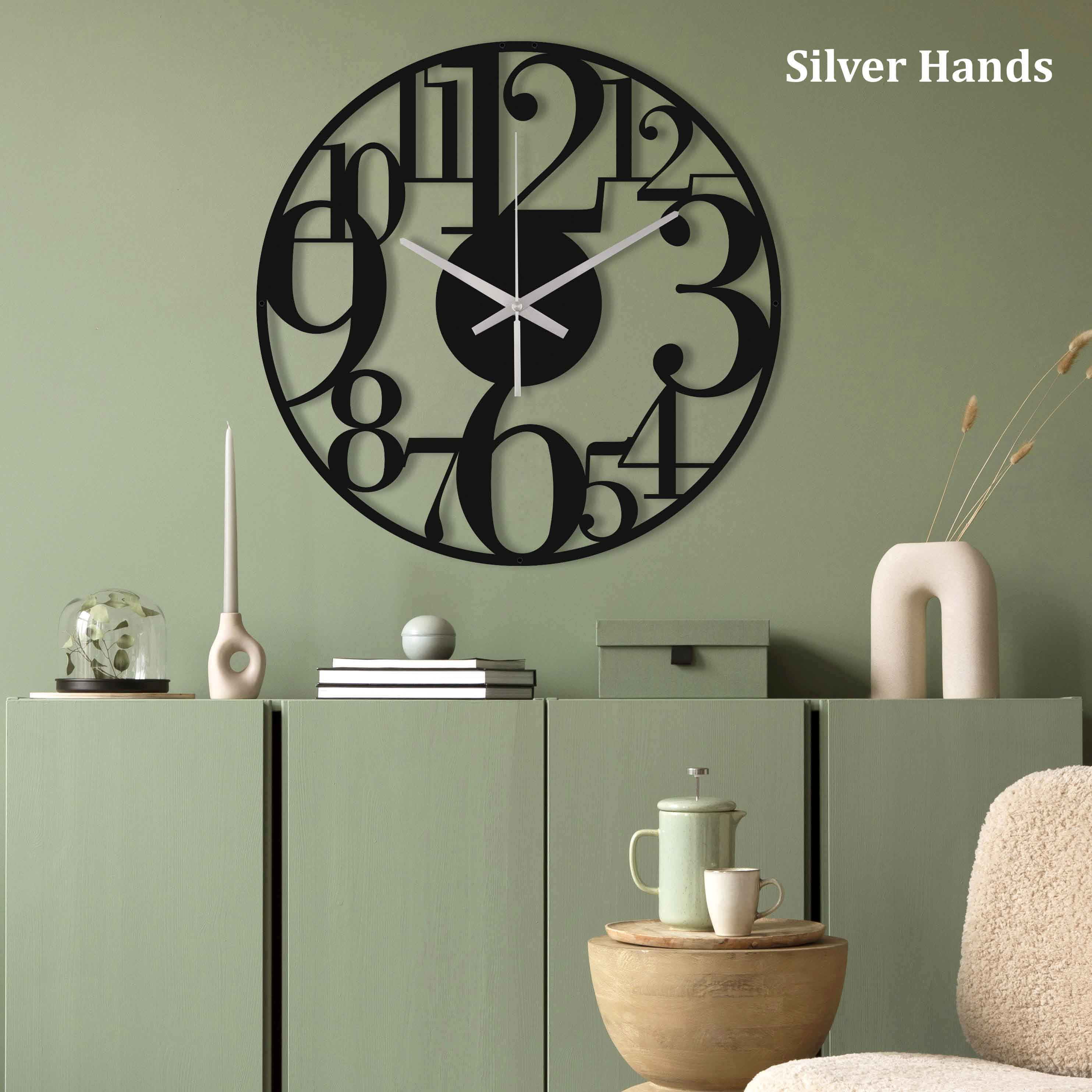 Asymmetric Clock, Decorative Clock, Metal Wall Clock, Oversized Wall Clock, Large Silent Wall Clock, Housewarming Gift, Big Clocks For Wall