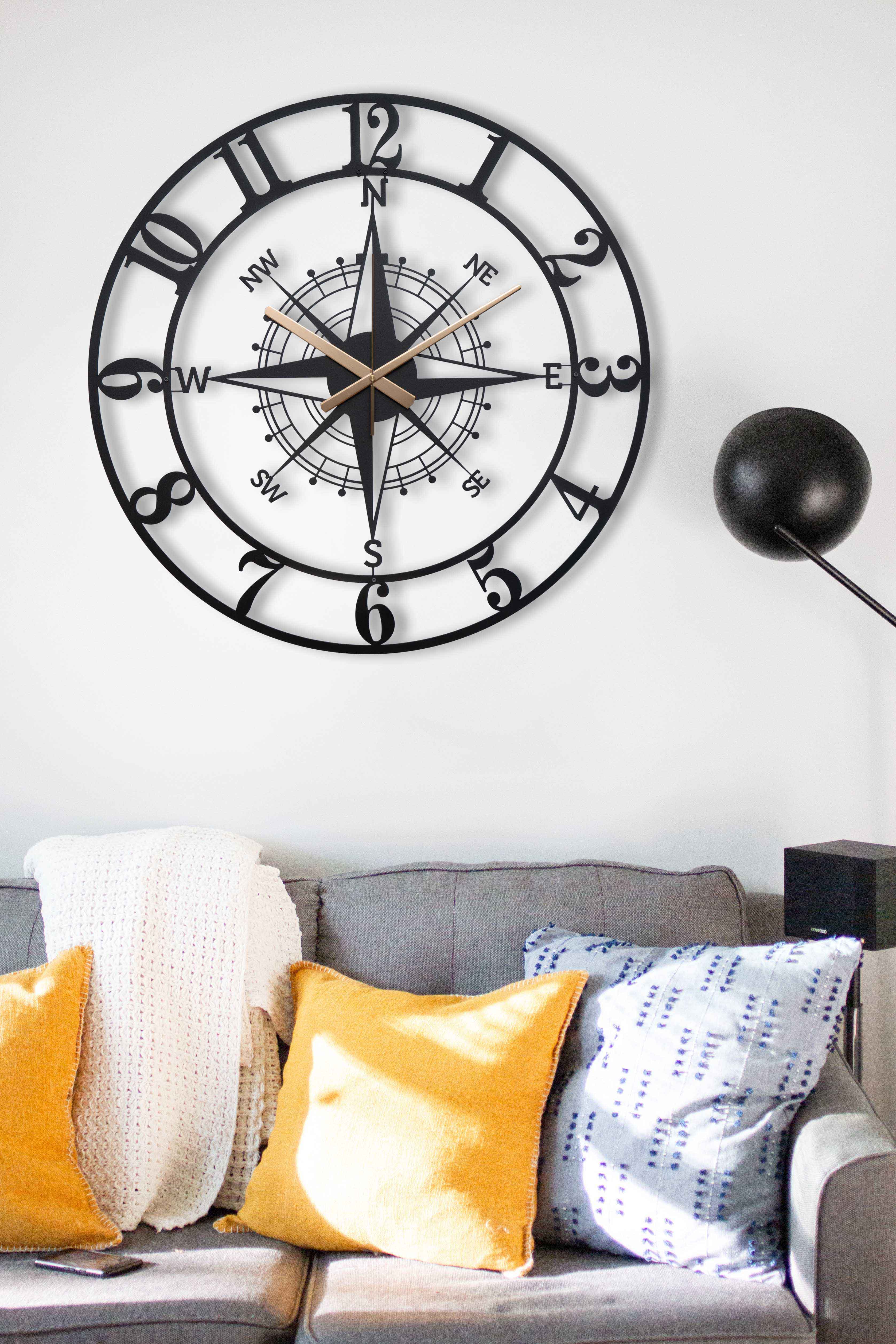 Compass Large Wall Clock