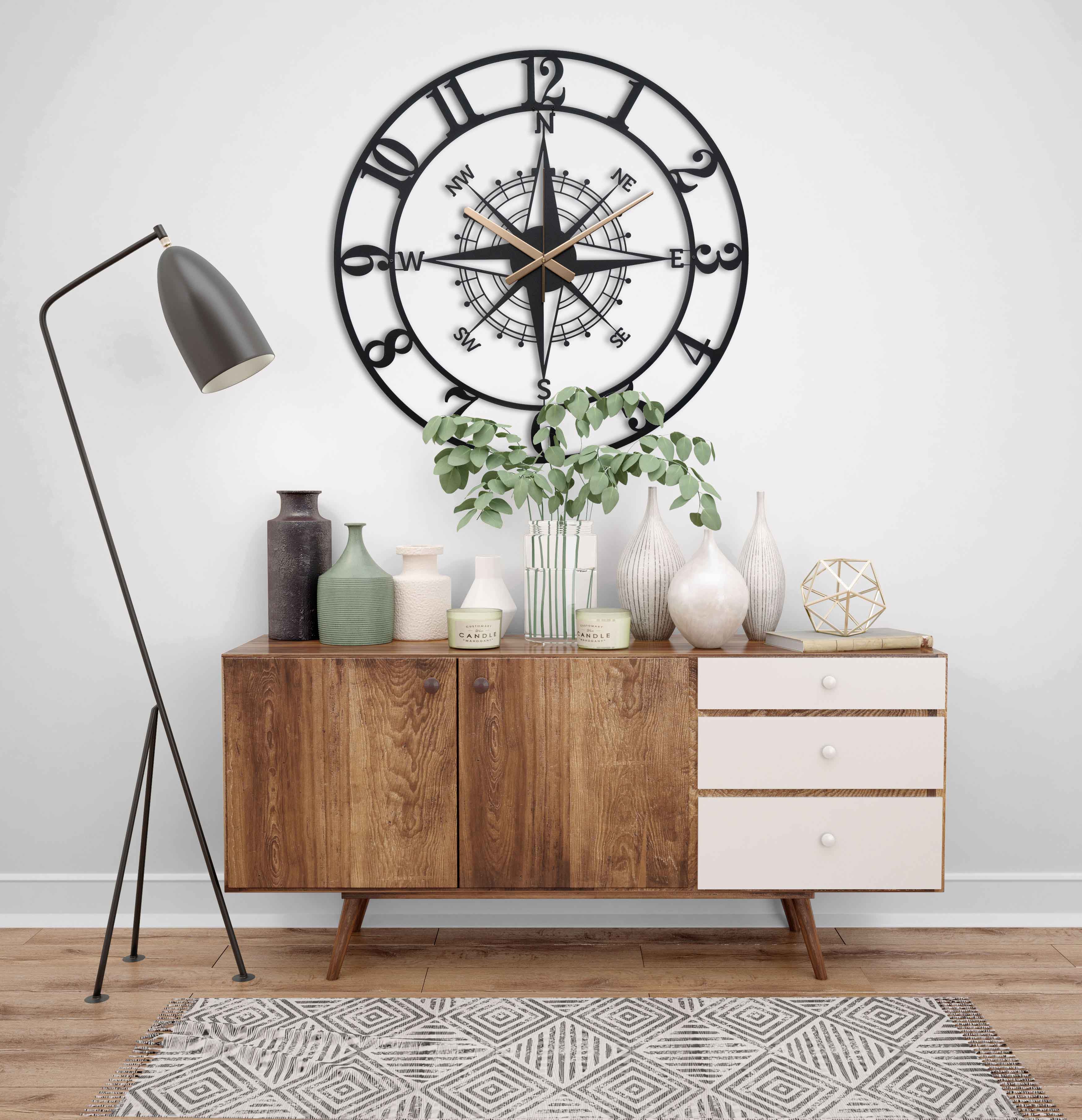 Compass Large Wall Clock