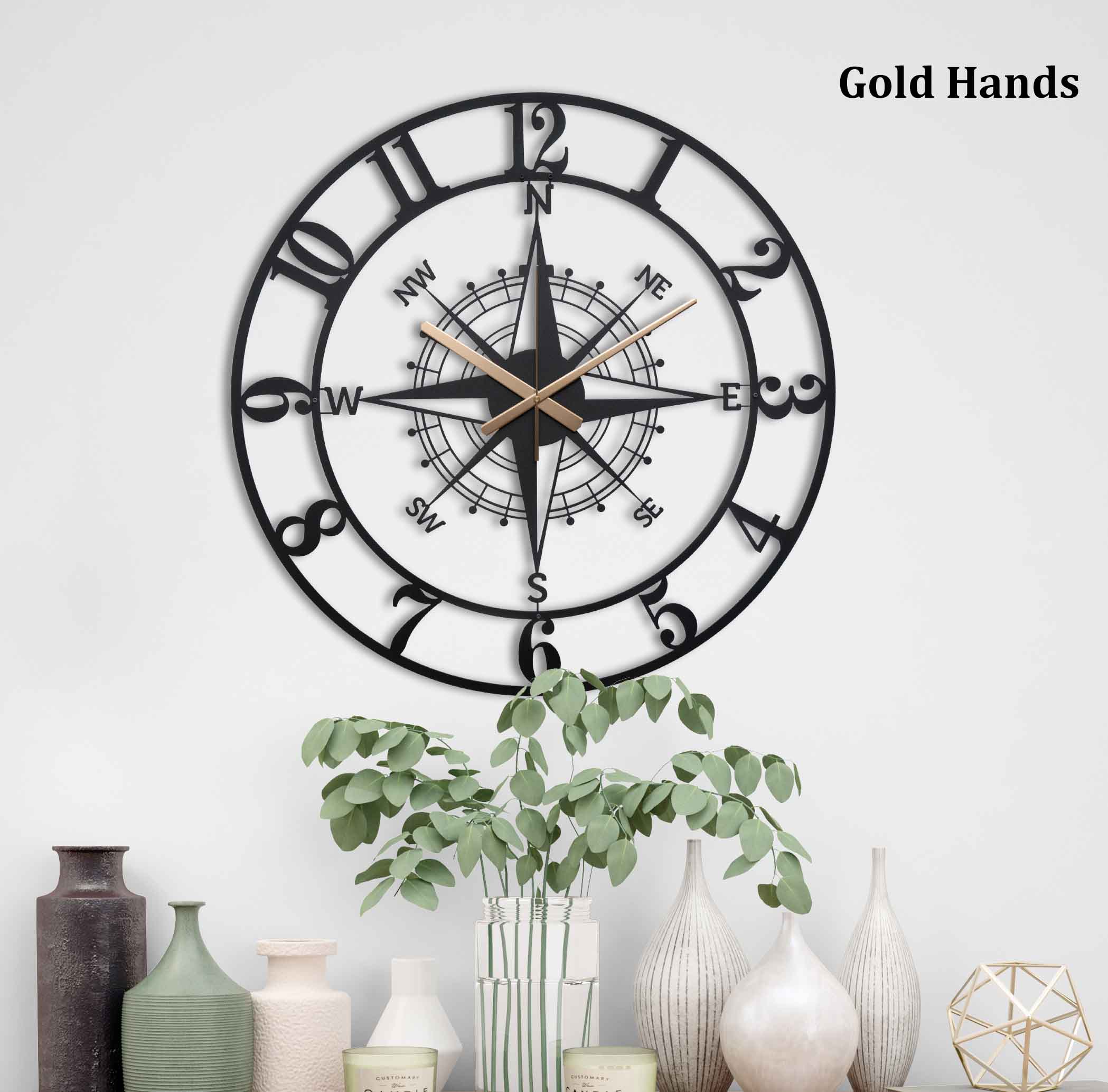 Compass Large Wall Clock