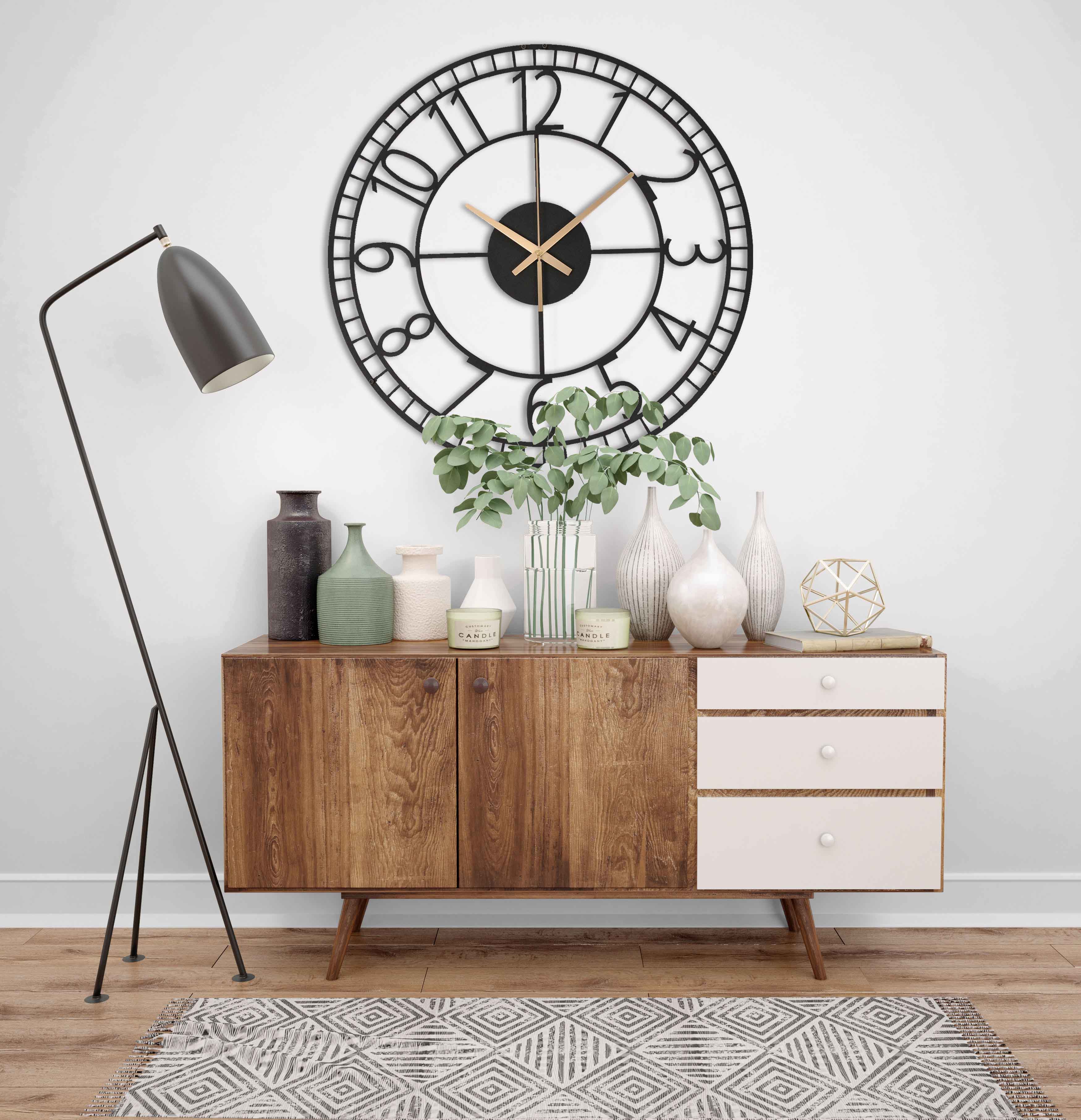 35 inch Metal Wall Clock, Extra Large Clock, Modern Wall Clock, Small Wall Clock, Outdoor Wall Clock, Unique Wall Clock, Contemporary Clock