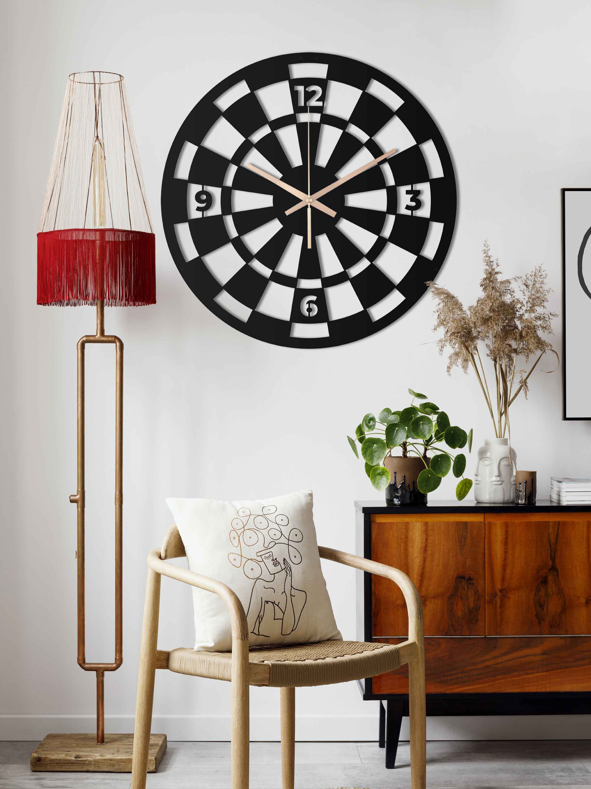 Darts Clock, Decorative Wall Clock, Oversized Wall Clock, Game Room Metal Wall Clock, Small Wall Clock, Unique Wall Clock, Clocks For Wall