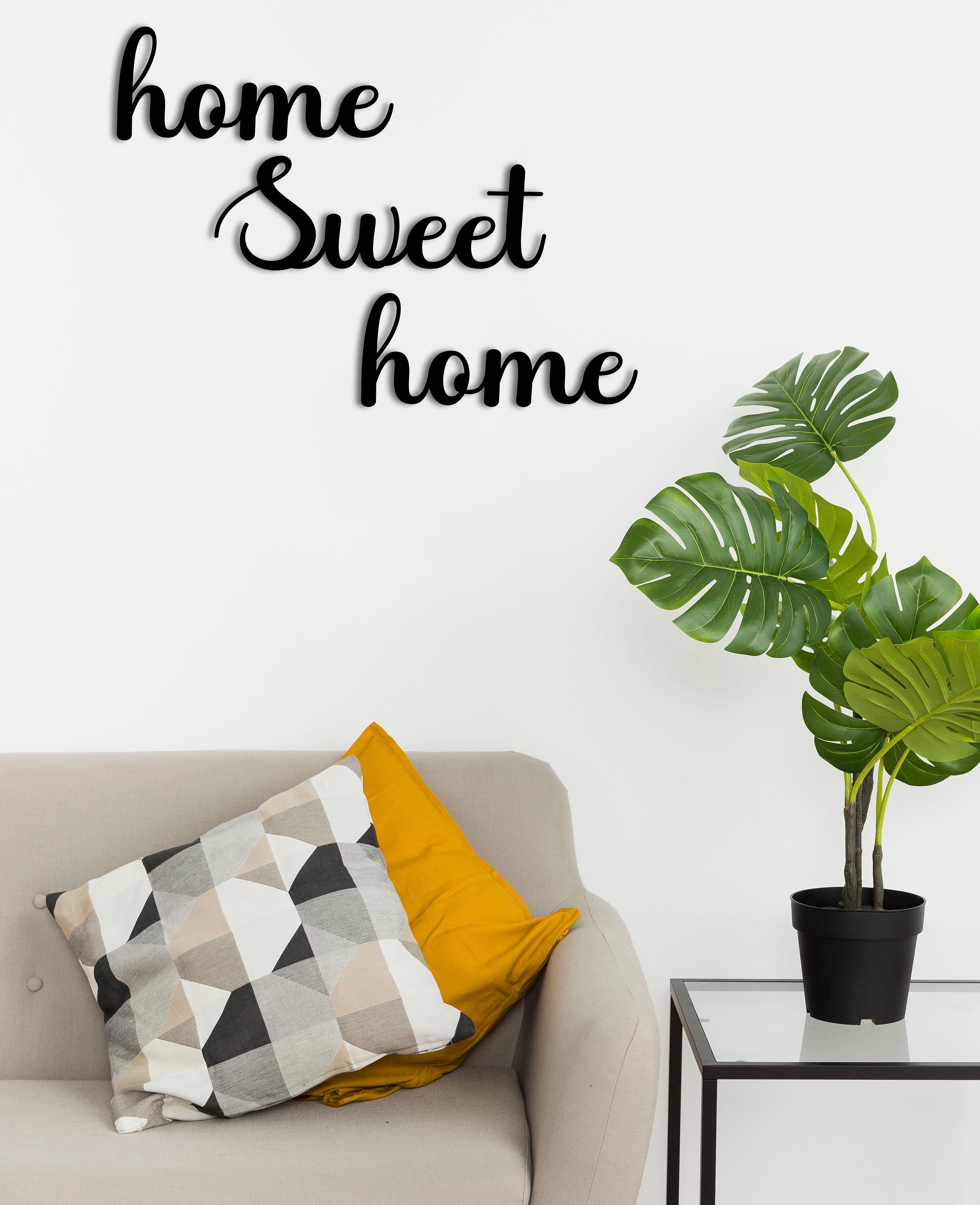 Home Sweet Home Sign, Metal Wall Art, Home Decor, Home Sweet Home Large Living Room Decoration, Interior Metal Wall Sign, Metal Wall Decor