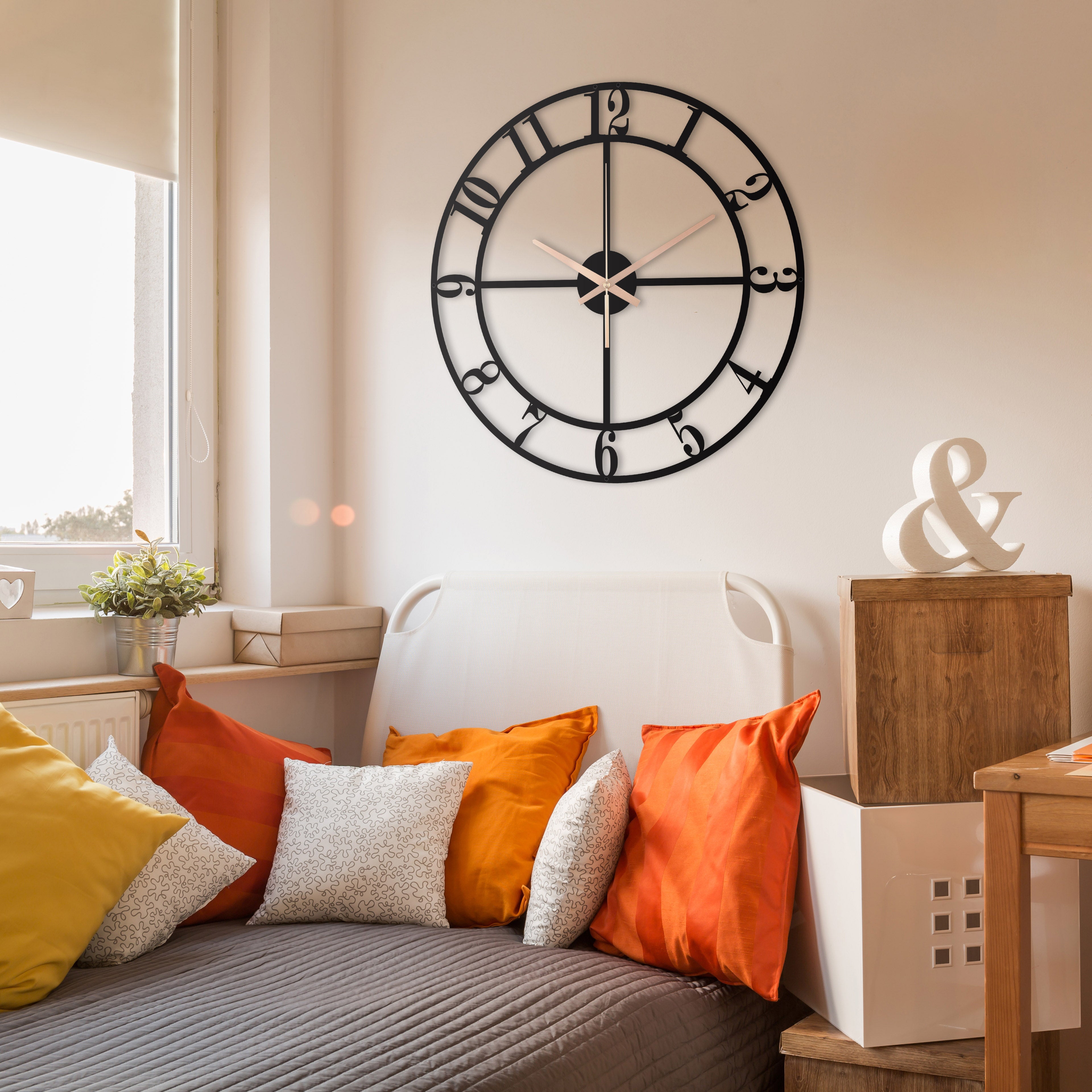 Oversized Aesthetic Metal Wall Clock