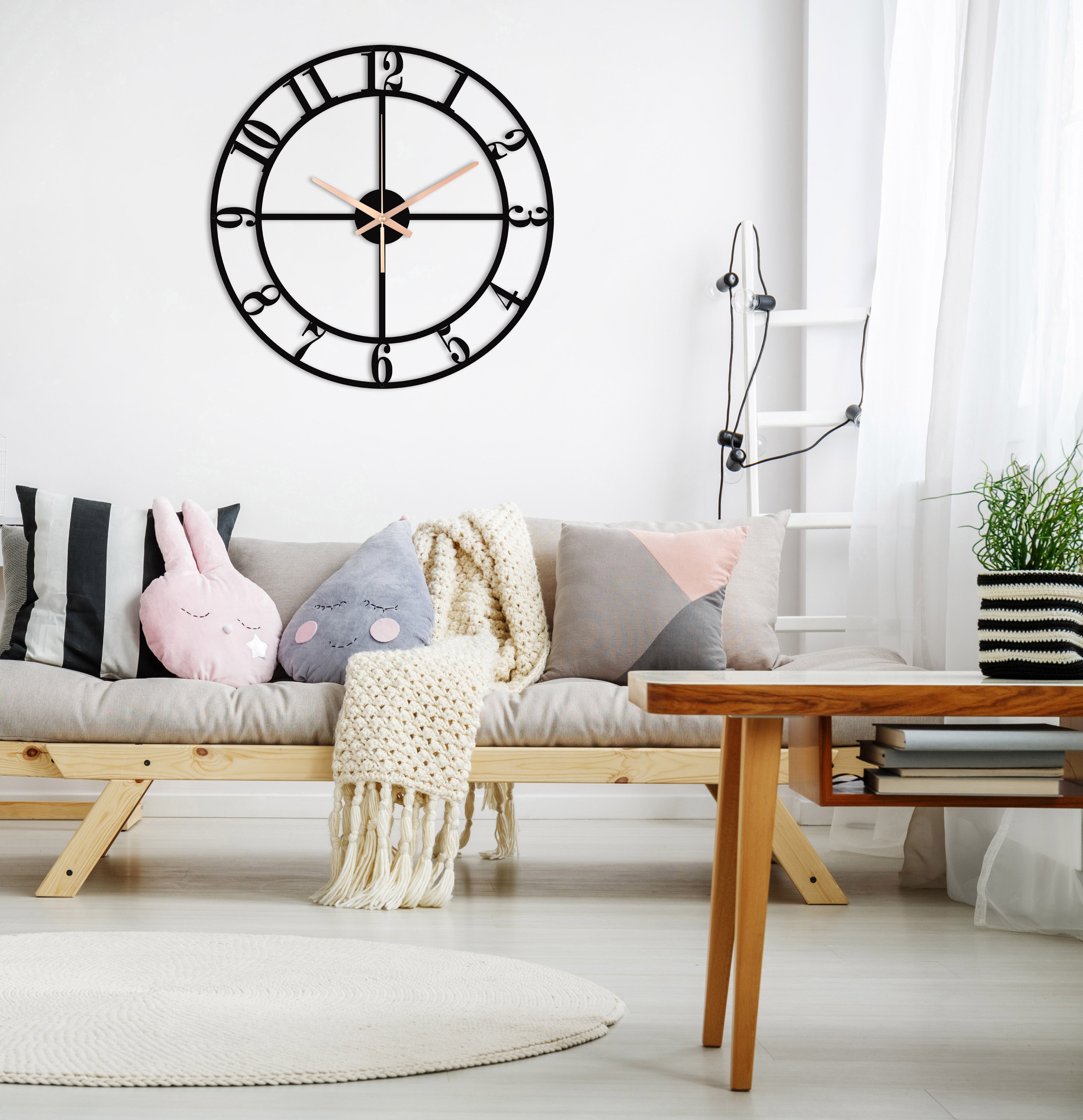 Oversized Aesthetic Metal Wall Clock