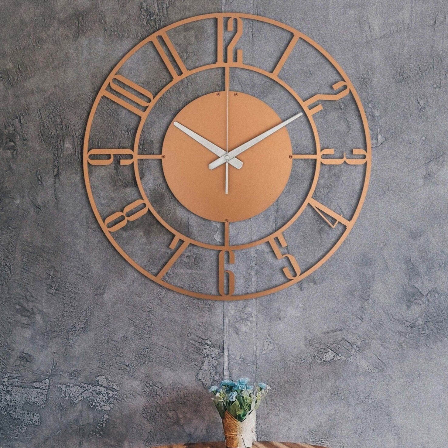 Copper Wall Clock, Copper Extra Large Clock, Unique Wall Clock, Oversized Wall Clock, Small Wall Clock, Modern Wall Hanging, Clocks For Wall