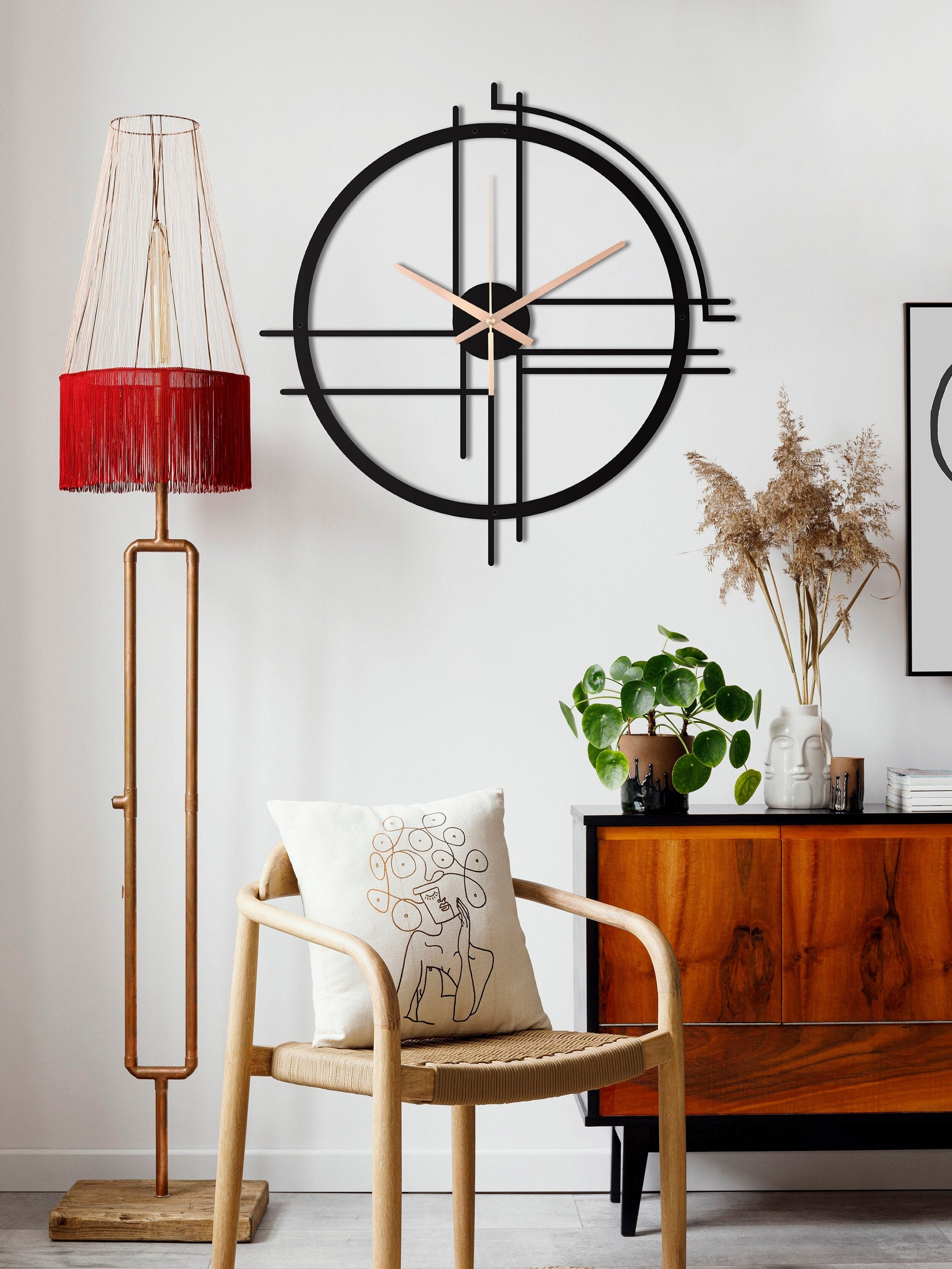 Minimalist Clock, Modern Wall Clock, Large Wall Clock, Metal Wall Clock, Small Wall Clock, Laser Cut Clock, Decorative Clocks For Wall