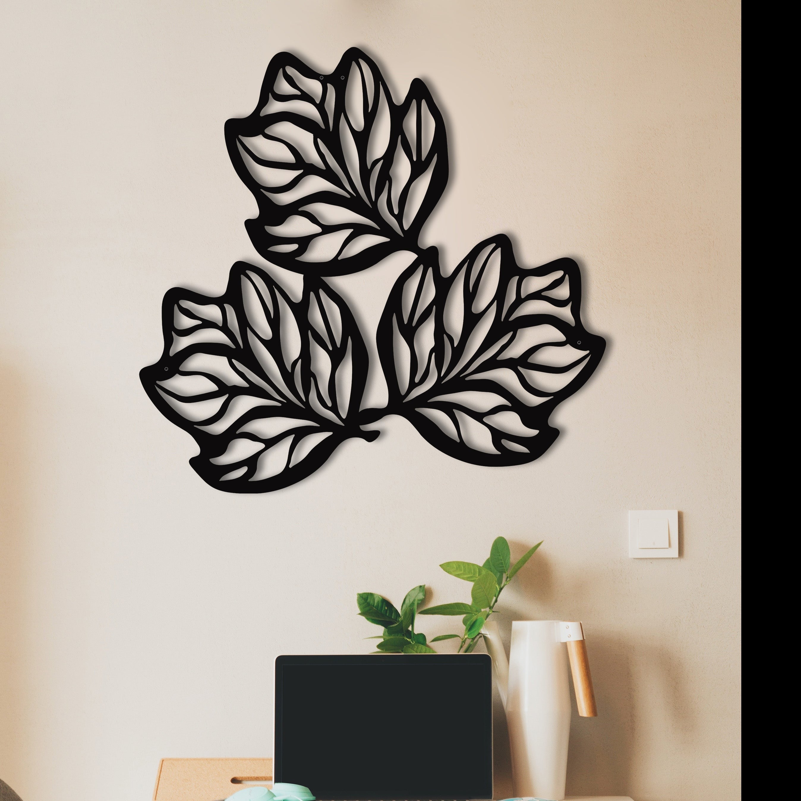 Leaf Wall Decor,Modern Metal Wall Hanging Decor,Chic New Home Gift Idea,Living Room Wall Art Housewarming Gift Bedroom Wall Art Decoration